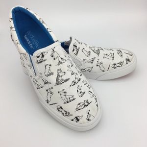 Bucketfeet Shoodles Dog Slip-on Canvas Shoes NWOT